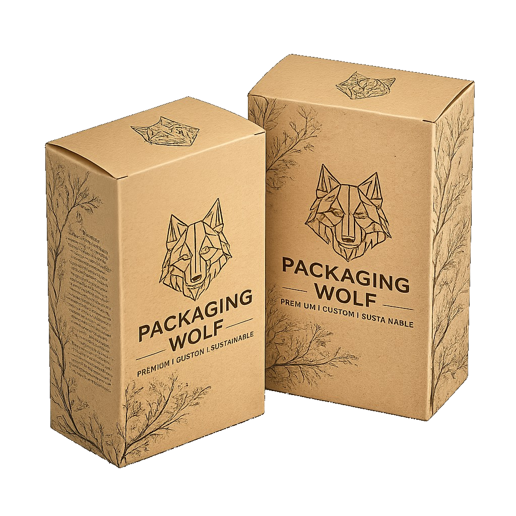 Sustainable kraft packaging boxes with botanical design